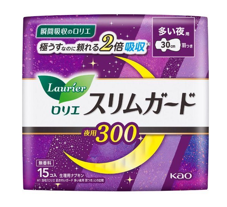 花王 ロリエ スリムガード 夜用300 多い夜用（羽つき）15コ入